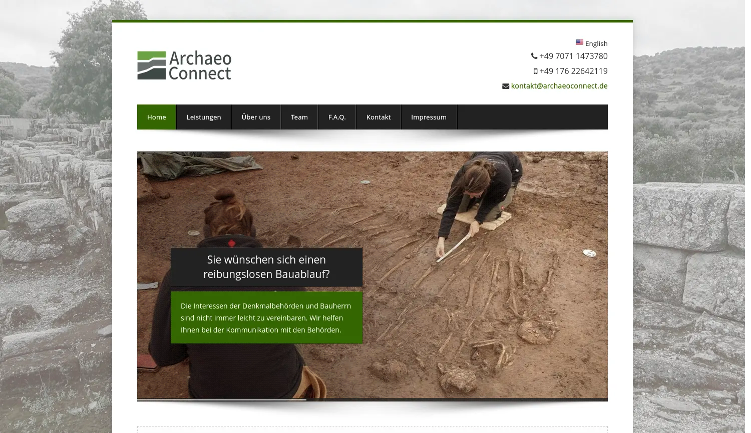 Website-Screenshot von ArchaeoConnect