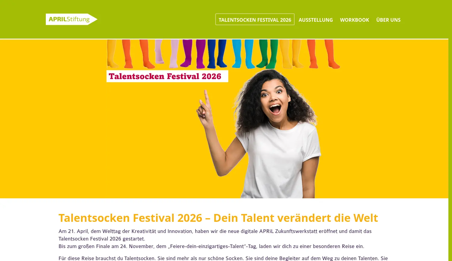 Website-Screenshot von APRiL Stiftung