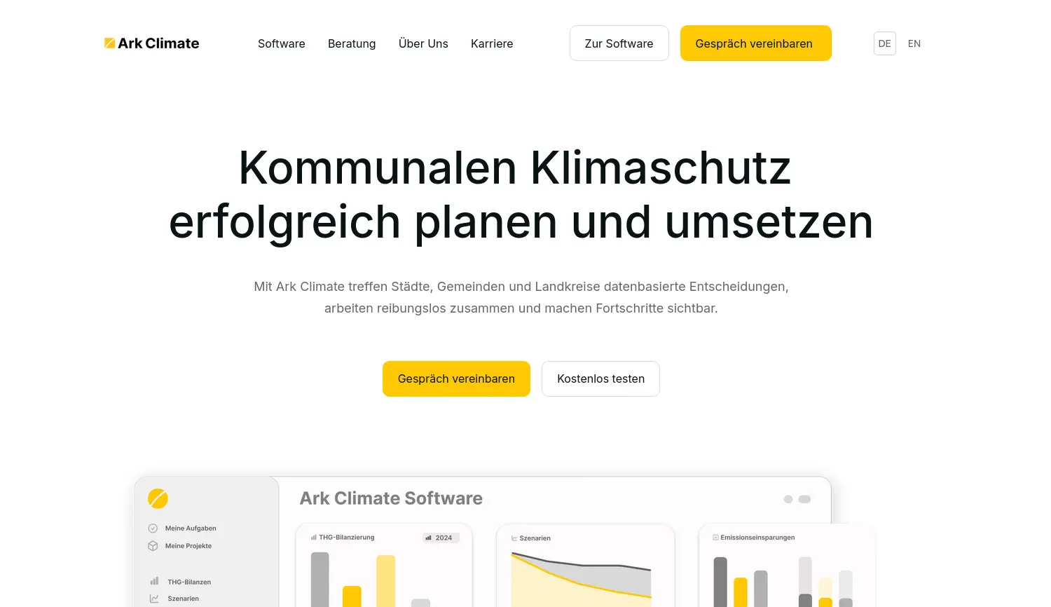 Website-Screenshot von Ark Climate