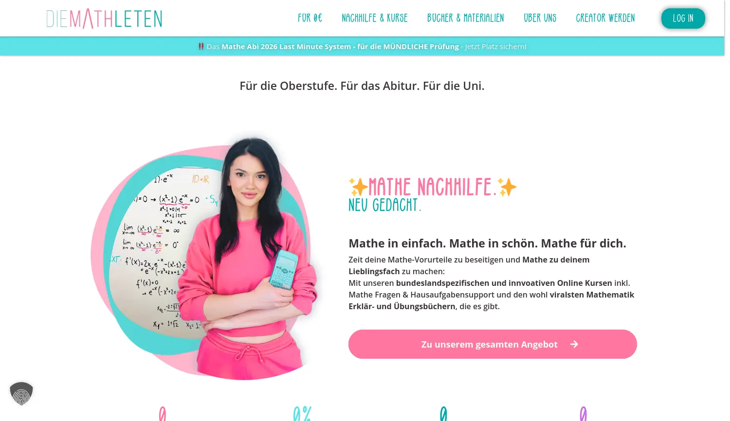 Website-Screenshot von Die Mathleten