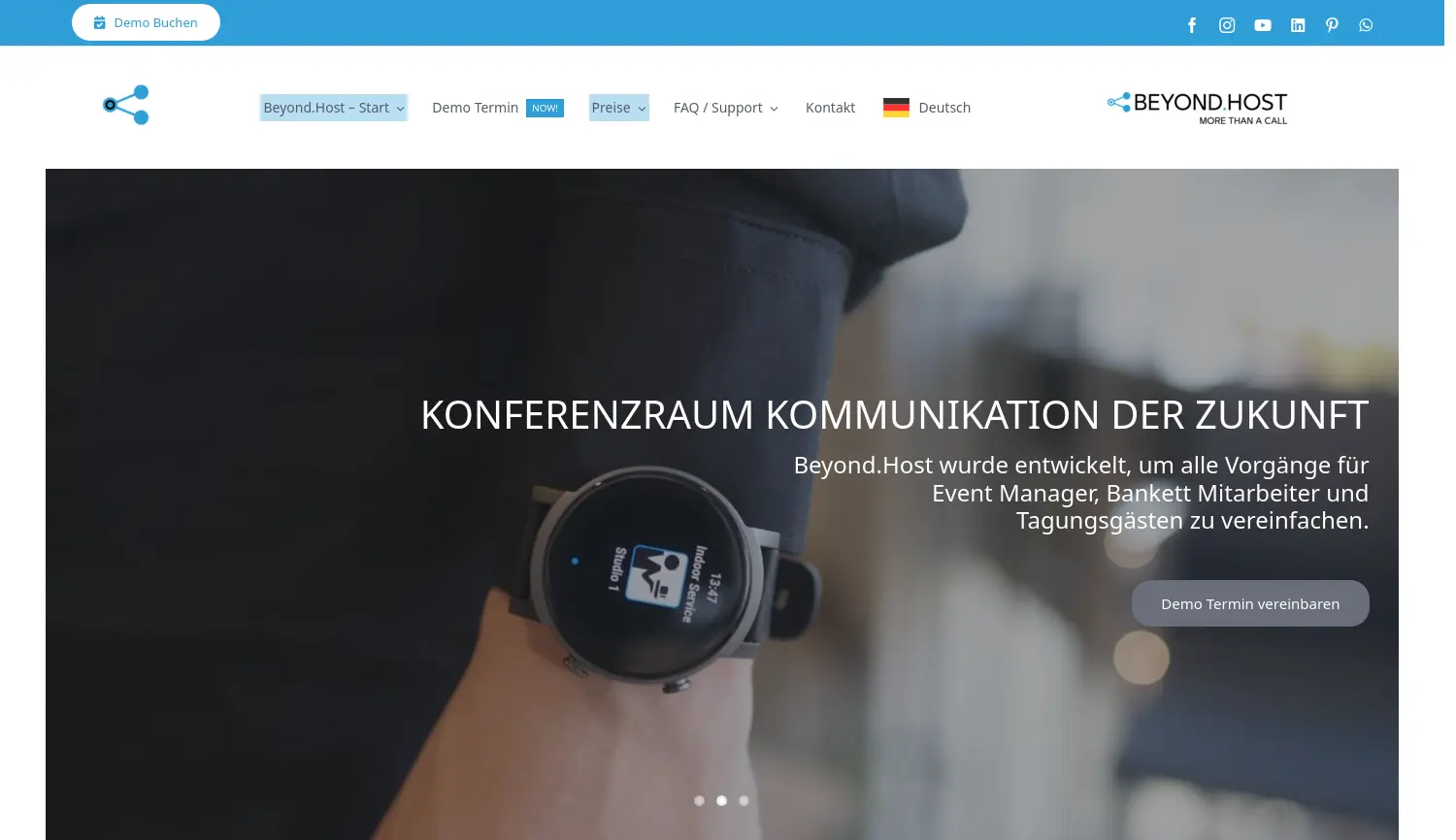 Website-Screenshot von Beyond.Host