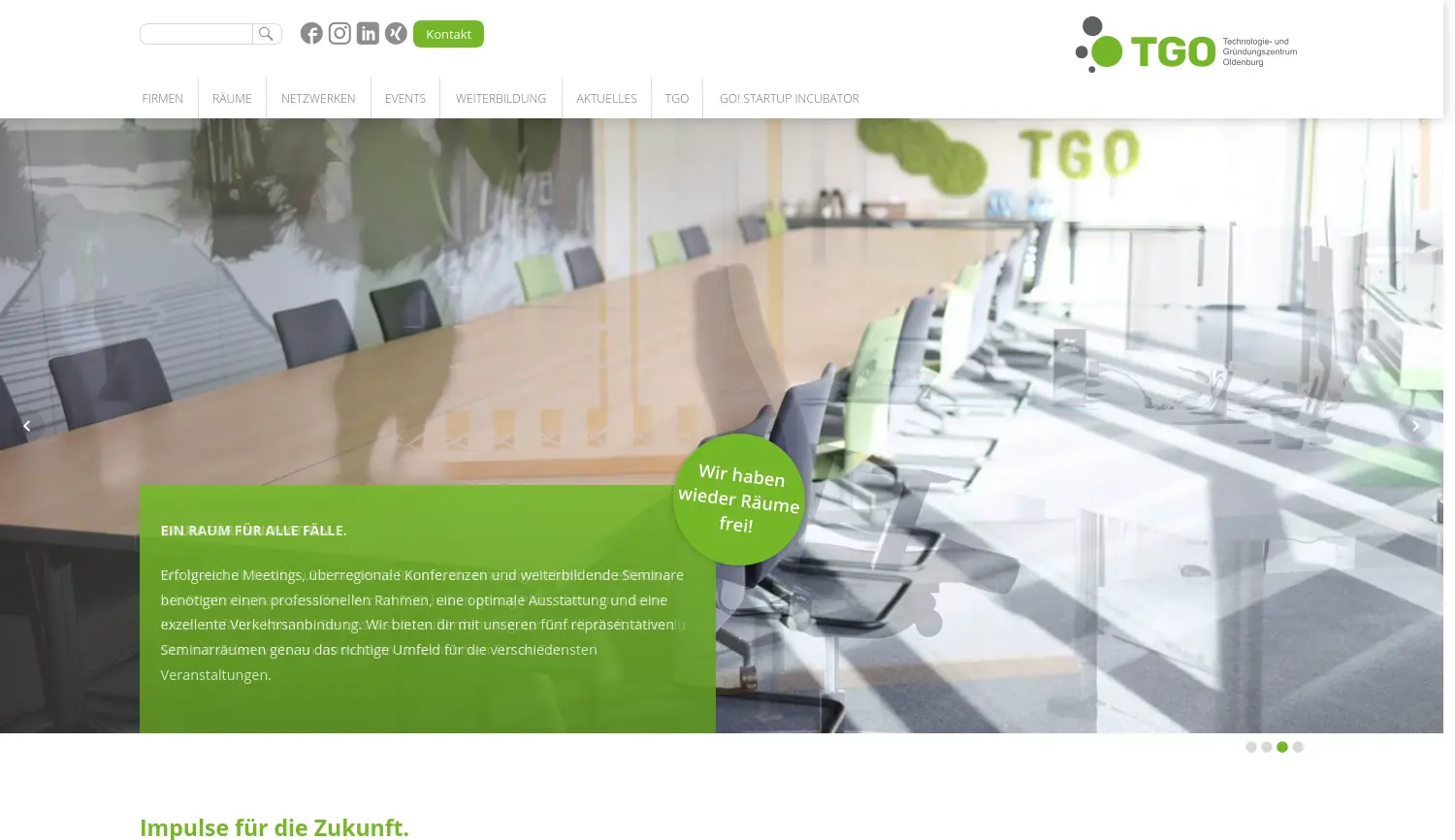 Website-Screenshot von TGO