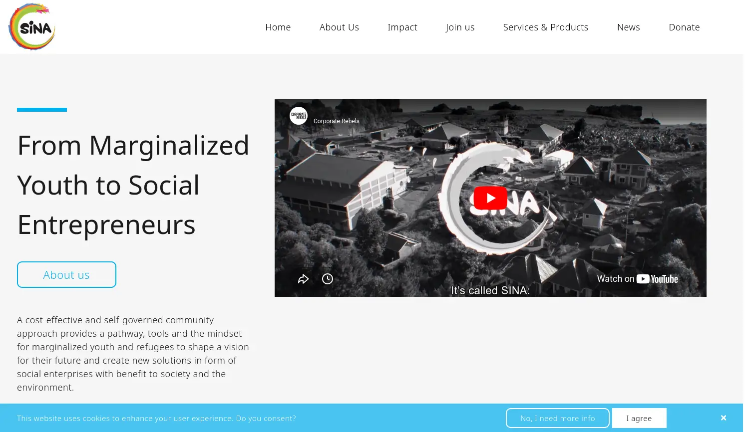 Website-Screenshot von SINA