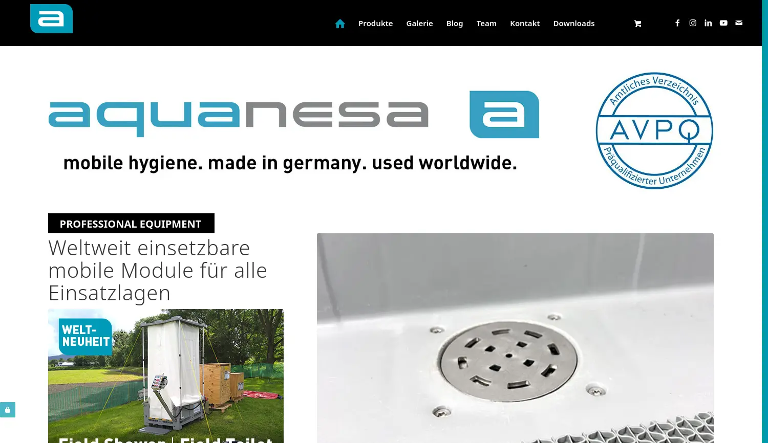 Website-Screenshot von aquanesa