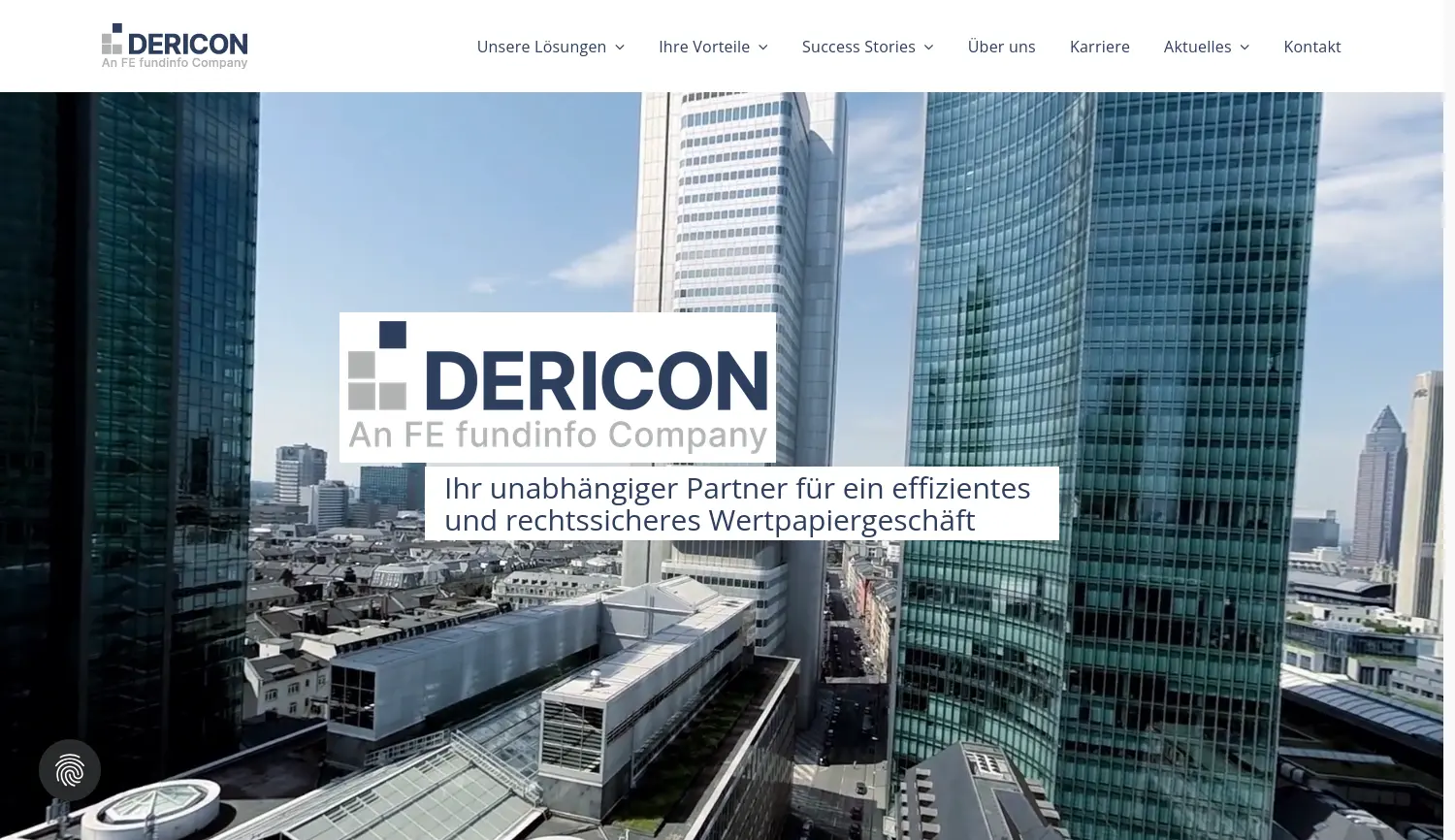 Website-Screenshot von DERICON