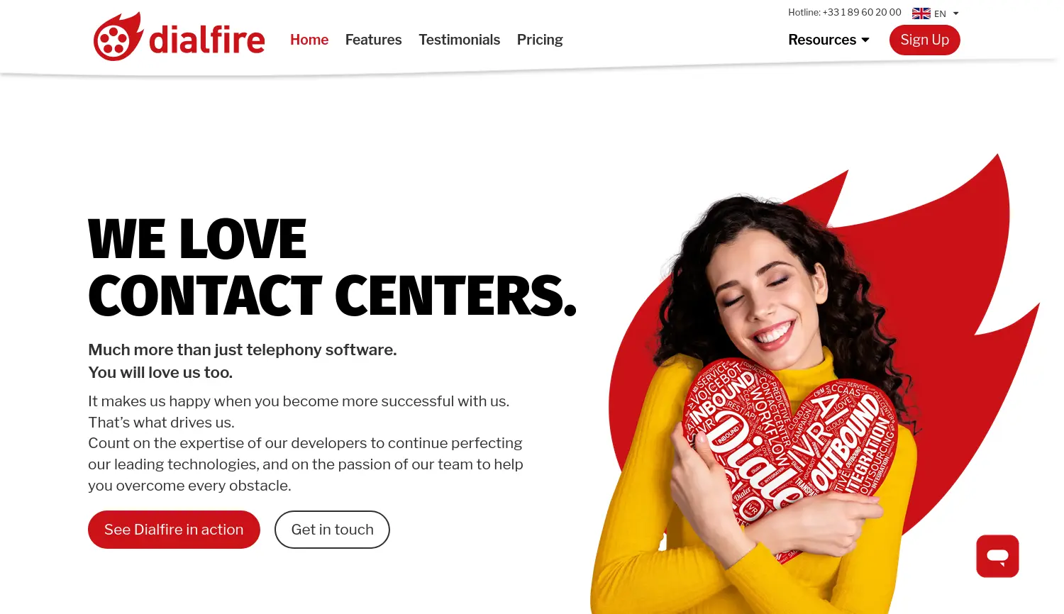 Website-Screenshot von Dialfire