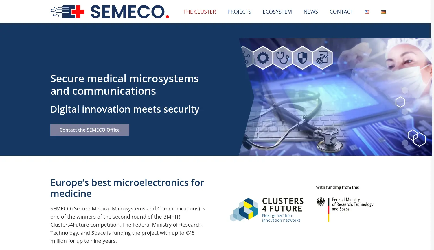 Website-Screenshot von SEMECO