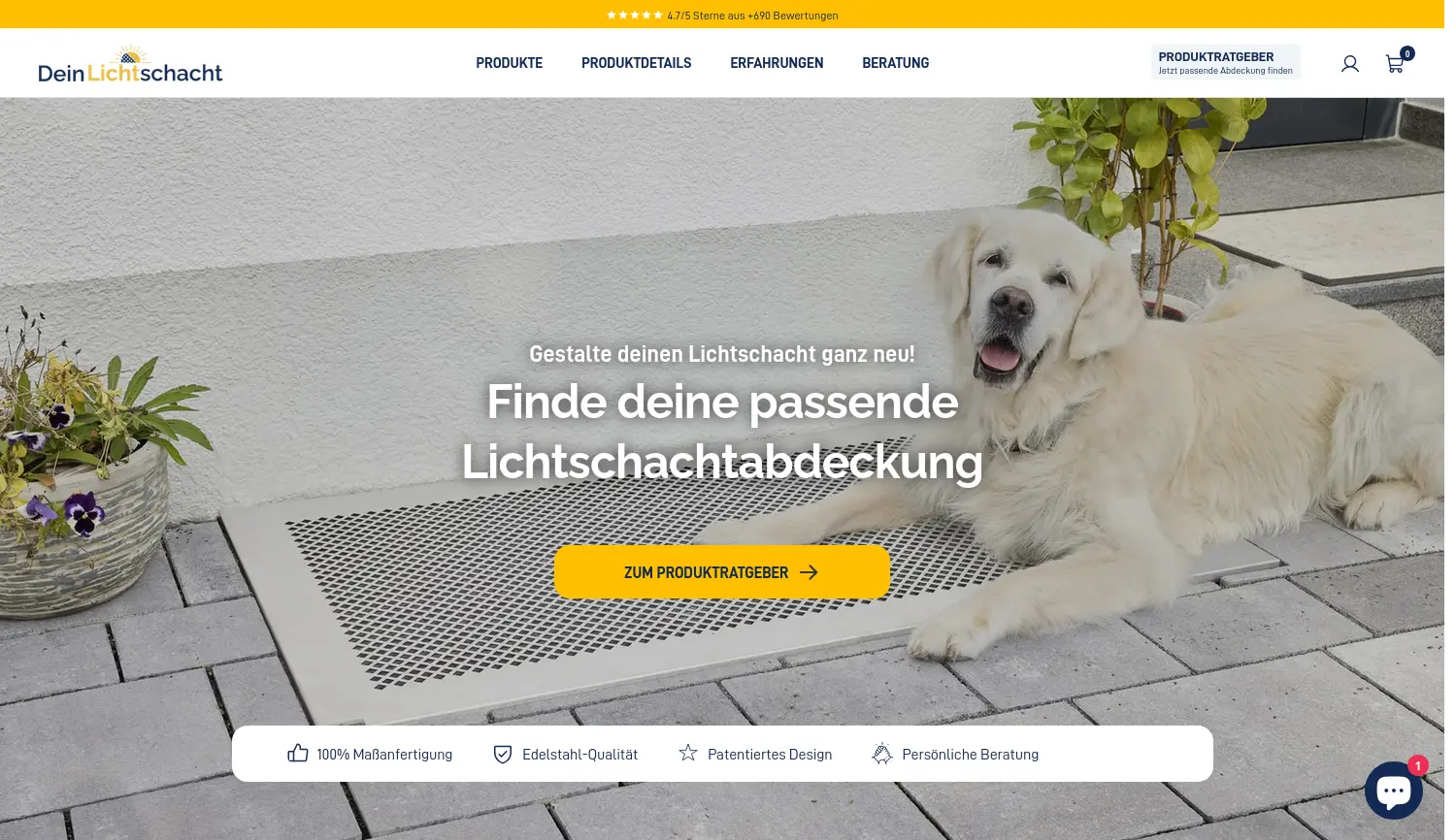 Website-Screenshot von DeinLichtschacht