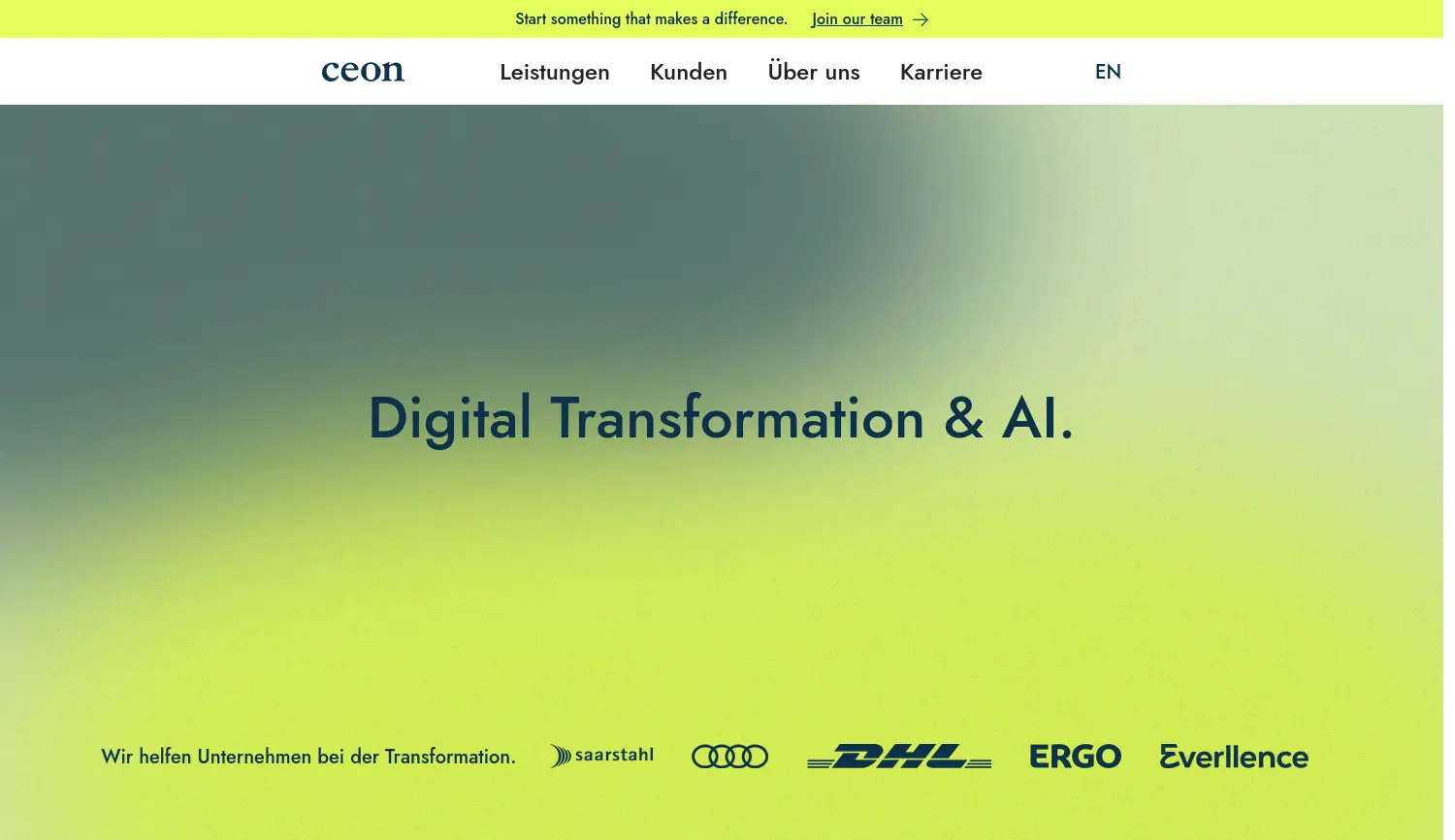 Website-Screenshot von ceon