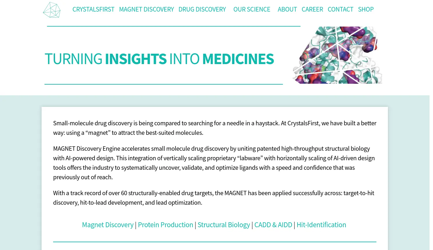 Website-Screenshot von CrystalsFirst