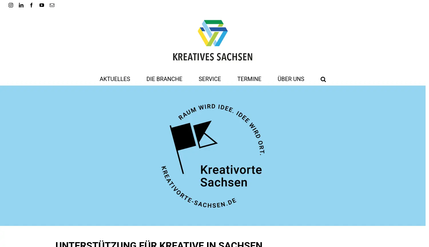 Website-Screenshot von KREATIVES SACHSEN