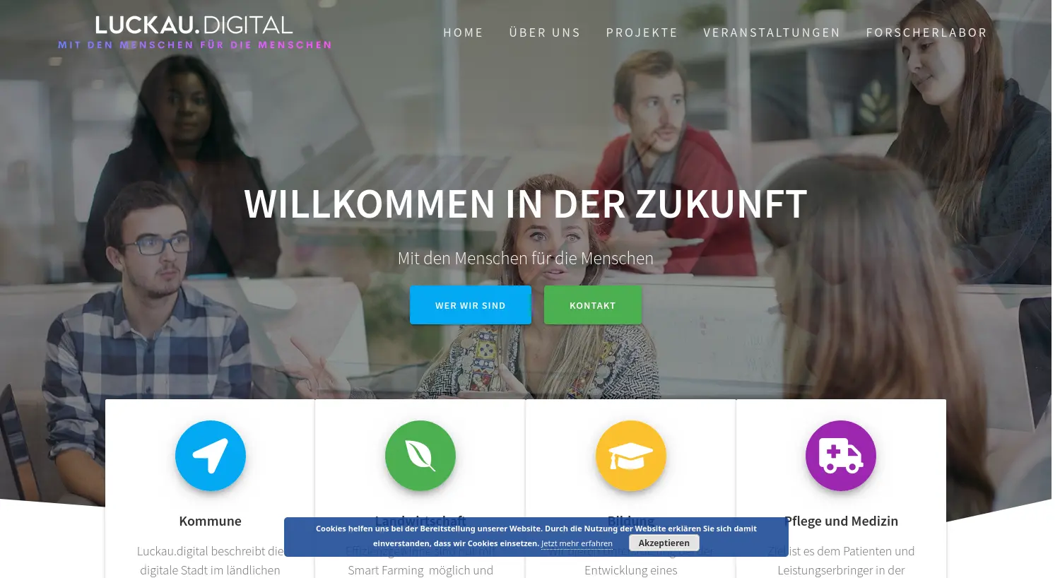 Website-Screenshot von Luckau.digital