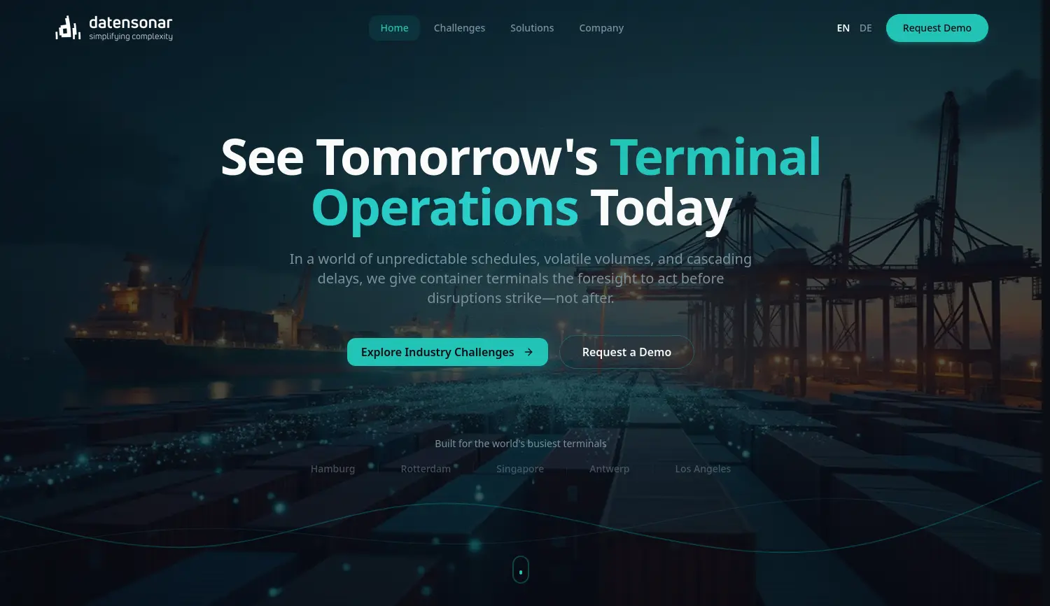 Website-Screenshot von Datensonar