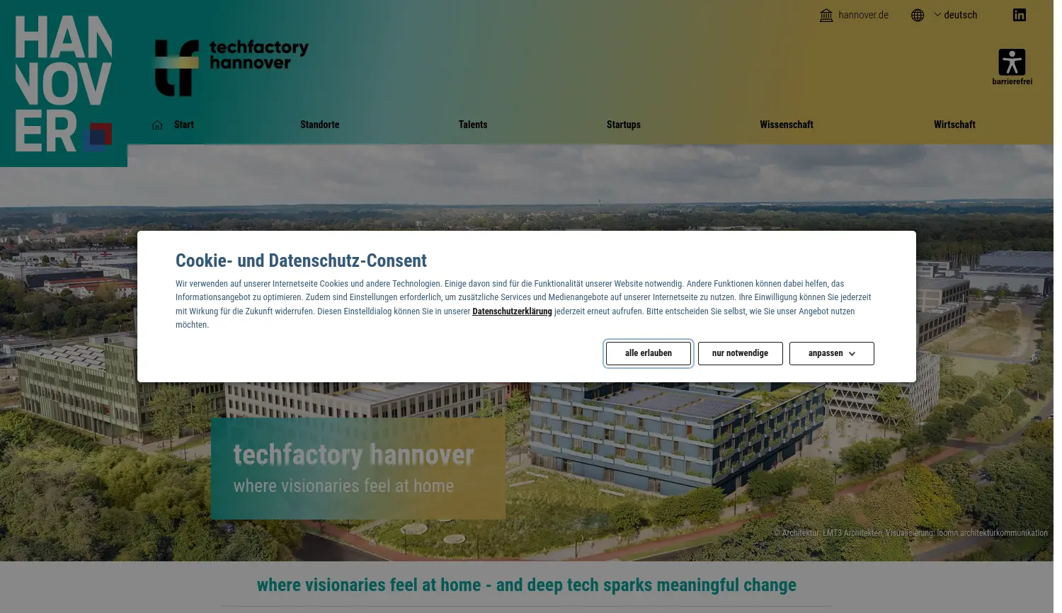 Website-Screenshot von Techfactory