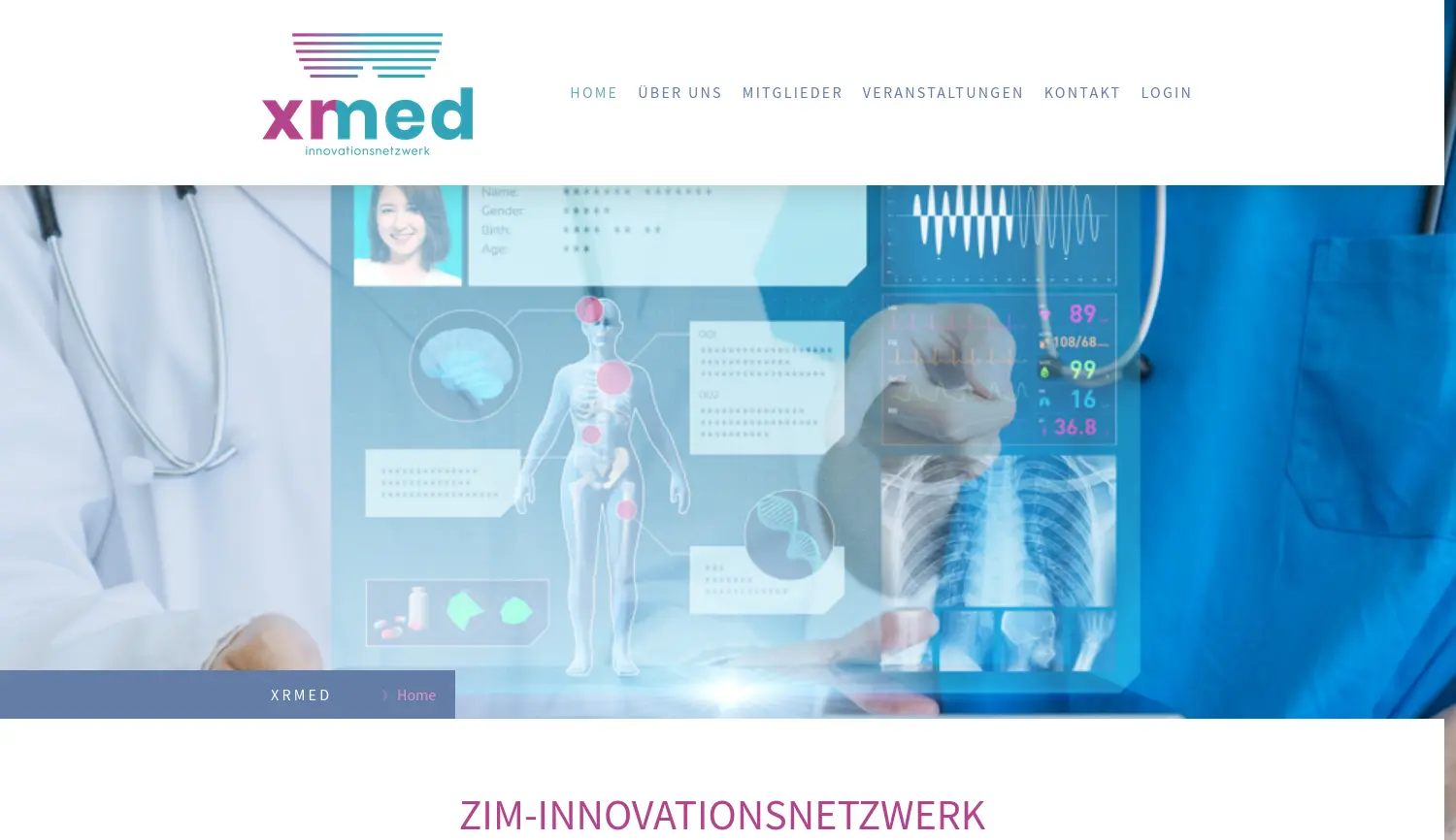 Website-Screenshot von XRMED