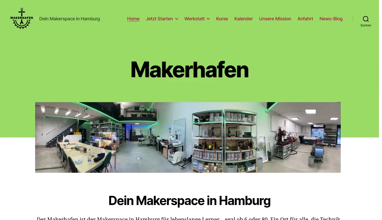 Website-Screenshot von Makerhafen