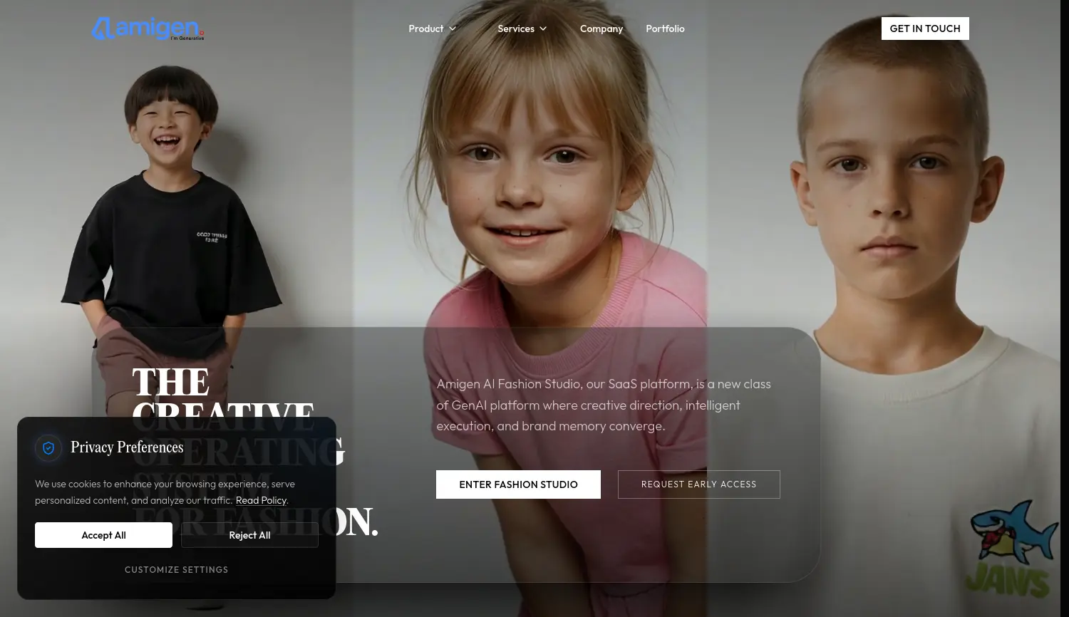Website-Screenshot von Amigen