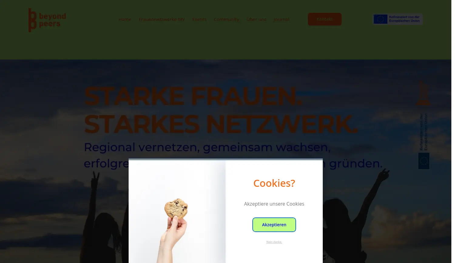Website-Screenshot von Beyond Peers