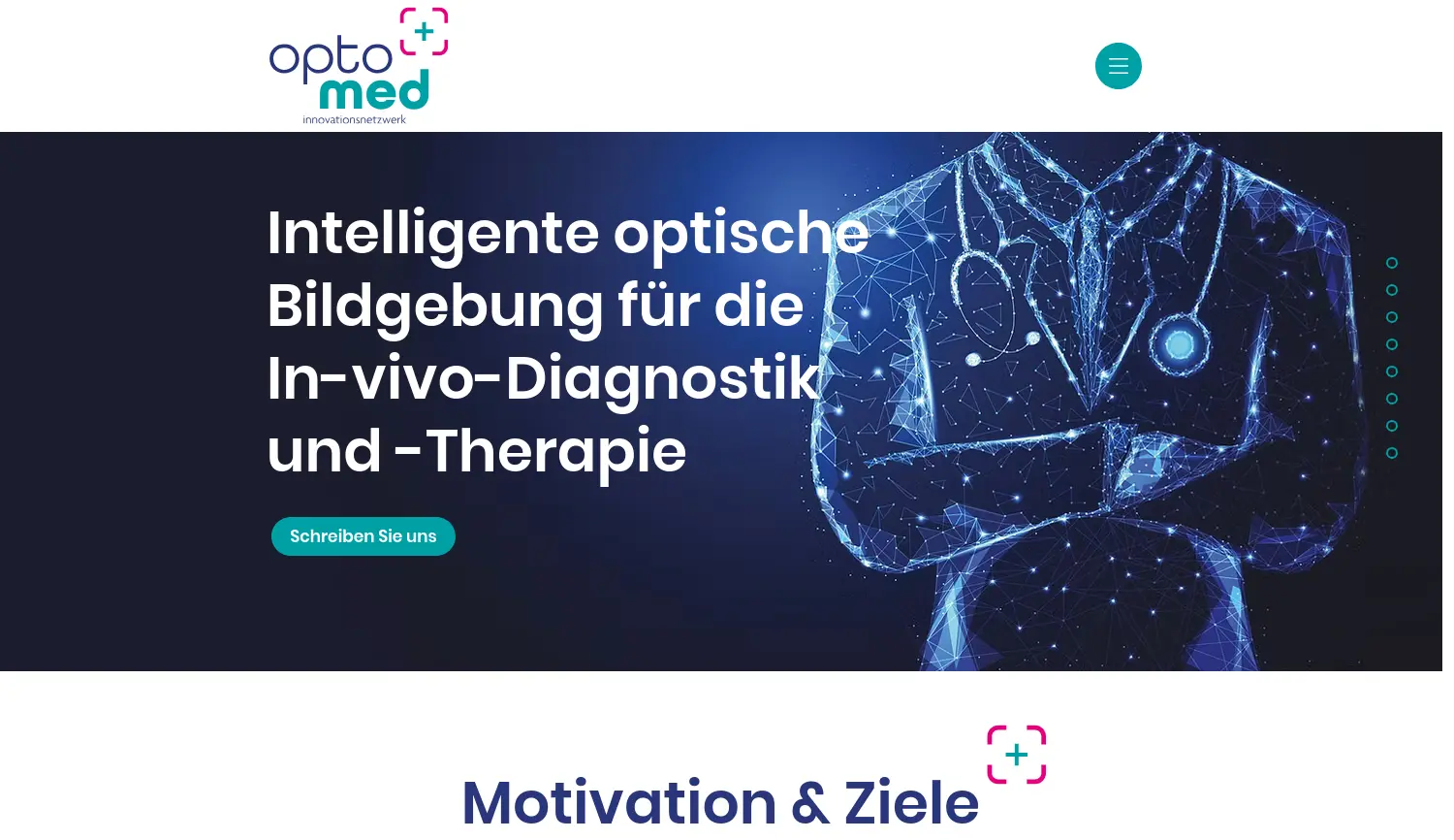 Website-Screenshot von OptoMed