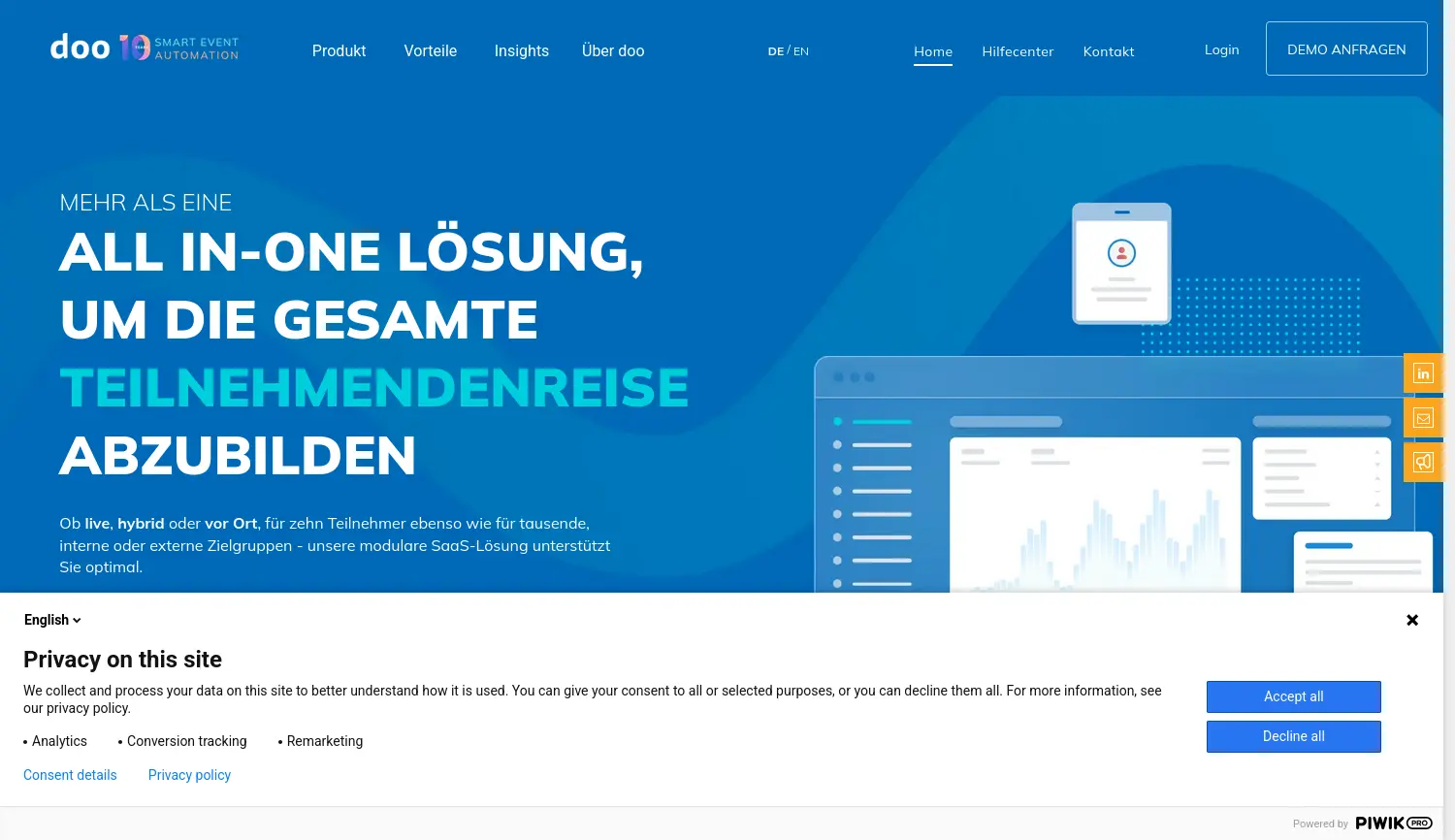 Website-Screenshot von doo