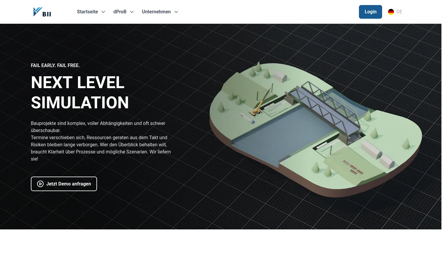 Website-Screenshot von BII