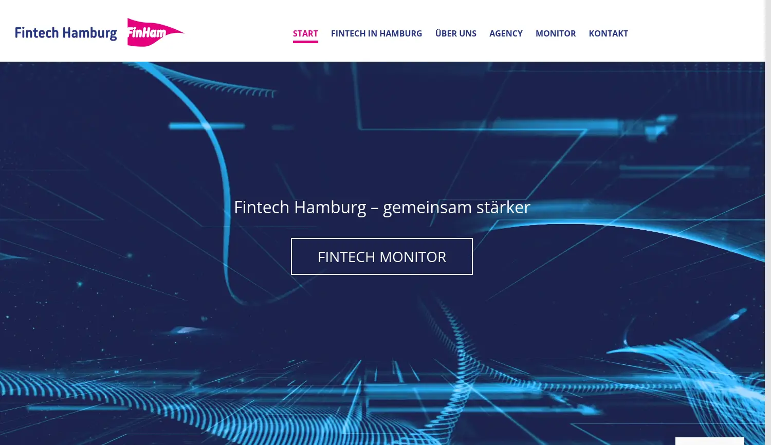Website-Screenshot von Fintech Hamburg
