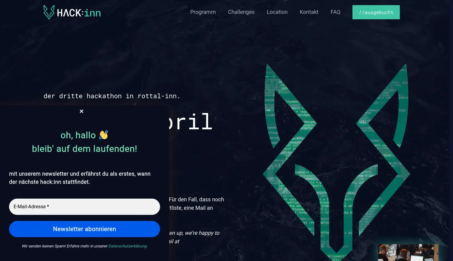 Website-Screenshot von HACK:inn