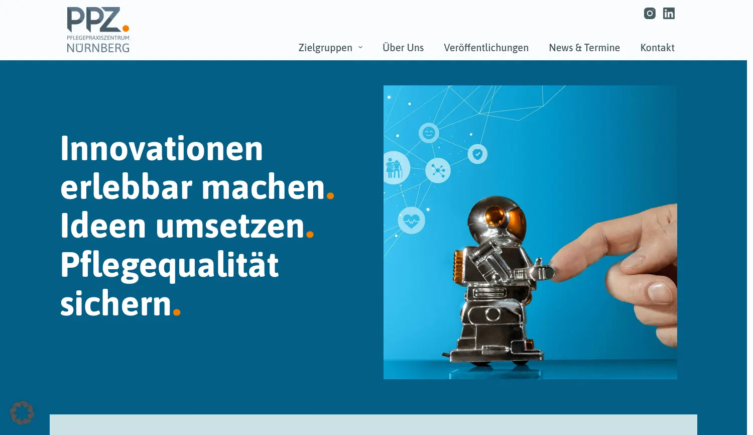 Website-Screenshot von PPZ Nürnberg