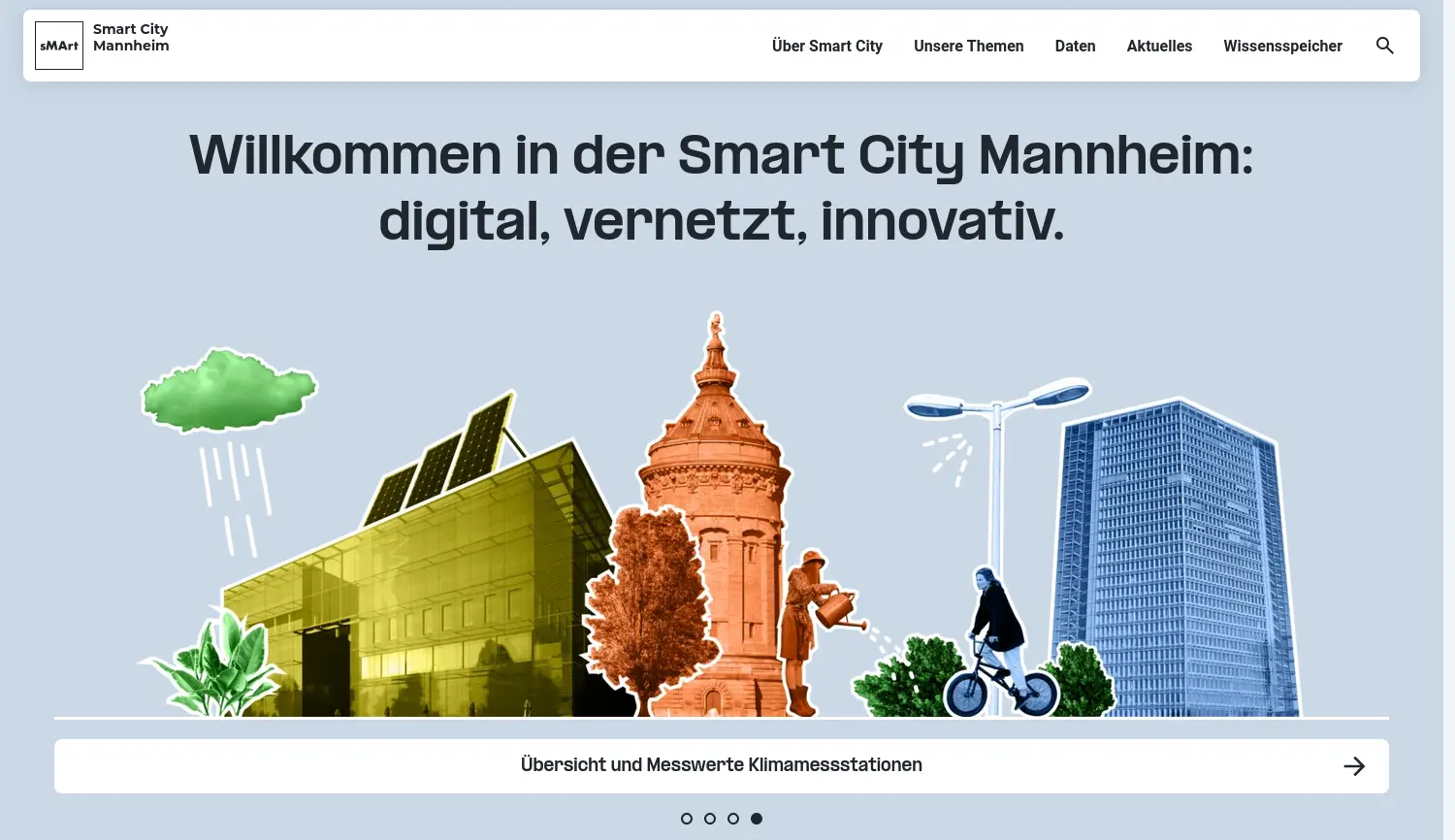Website-Screenshot von Smart City Mannheim