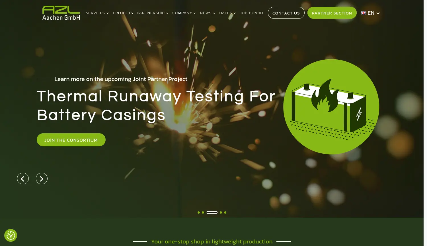 Website-Screenshot von AZL