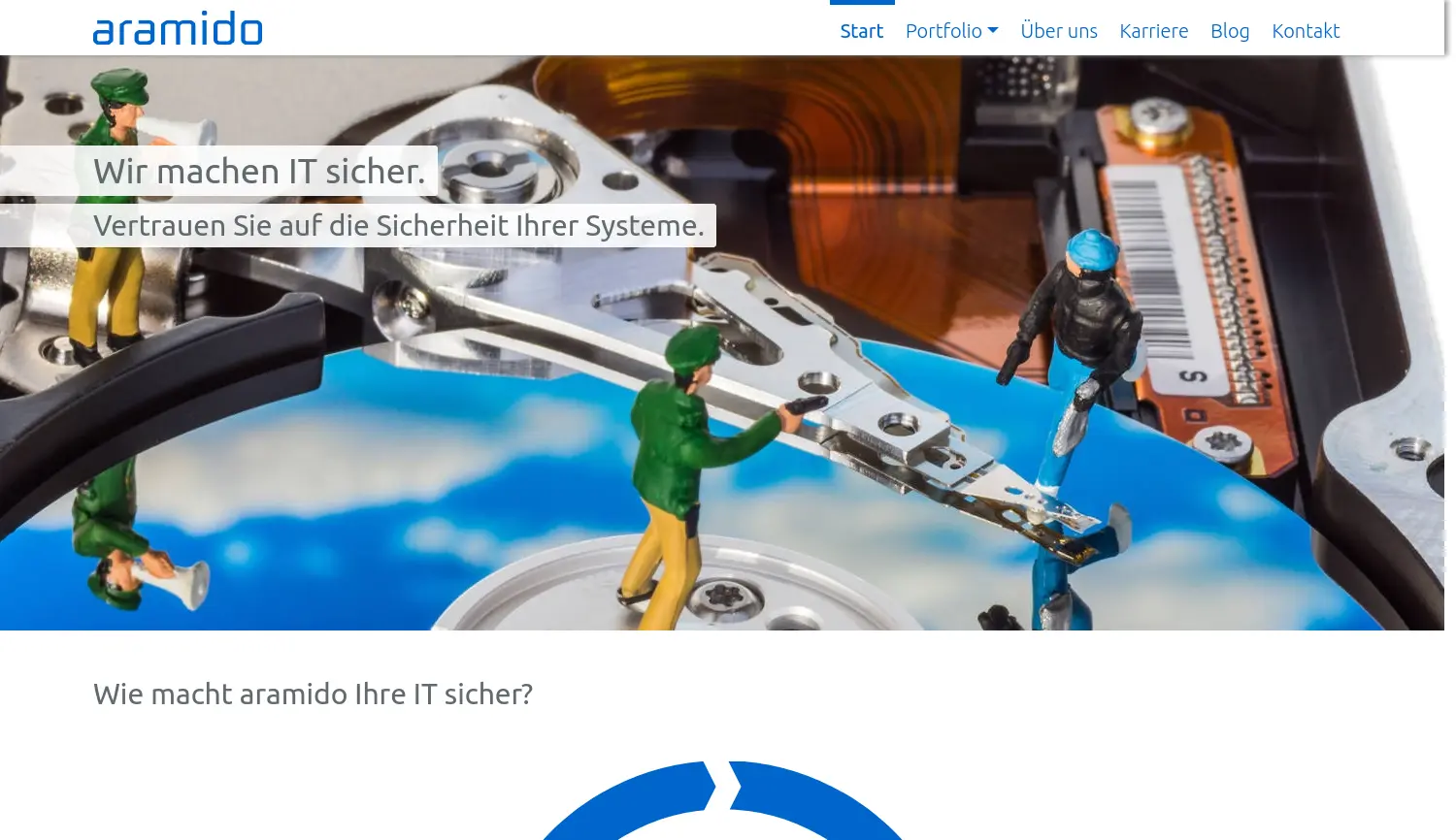 Website-Screenshot von aramido