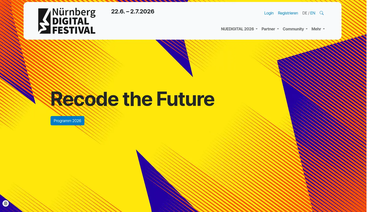 Website-Screenshot von Nürnberg Digital Festival