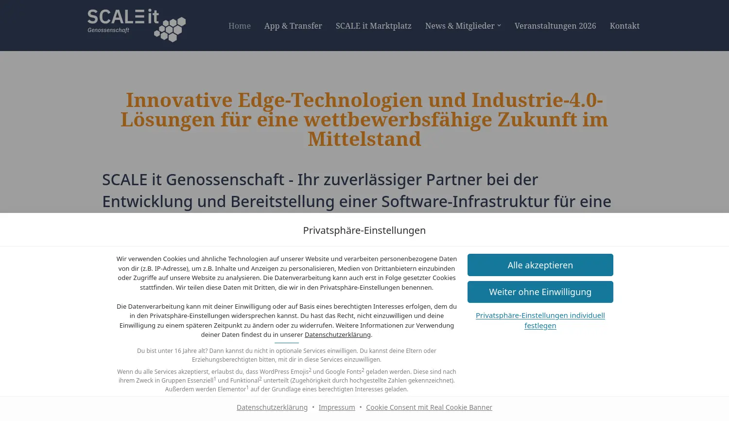 Website-Screenshot von SCALE it