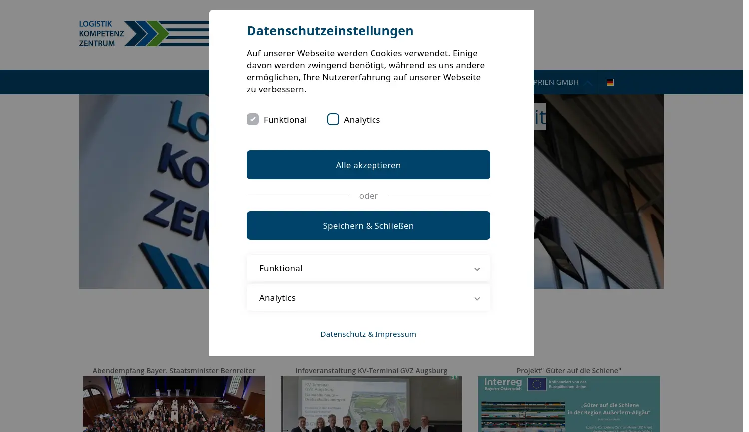 Website-Screenshot von LKZ Prien