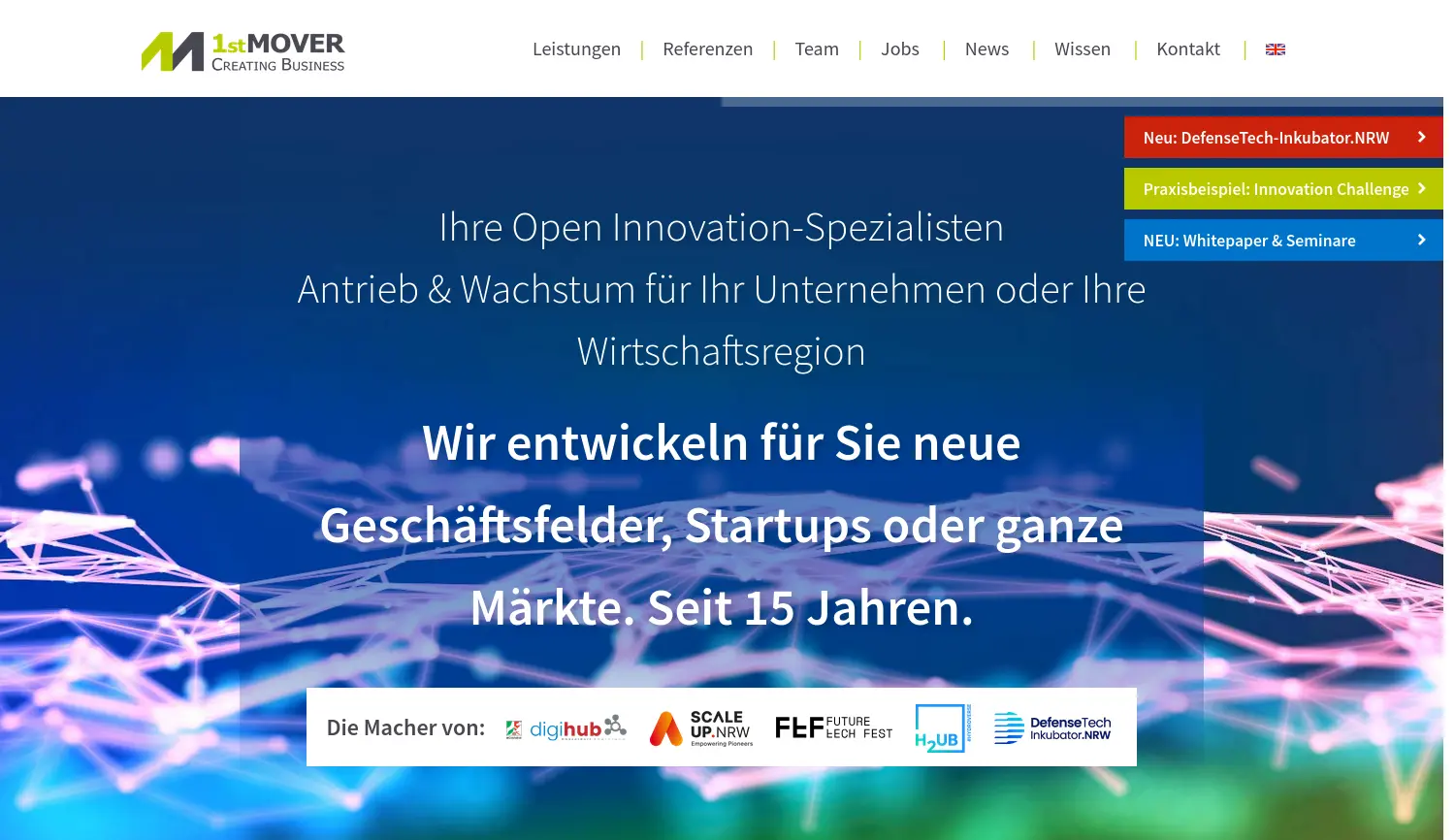 Website-Screenshot von 1stMOVER