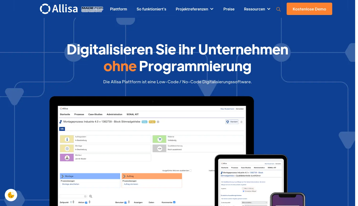 Website-Screenshot von Allisa