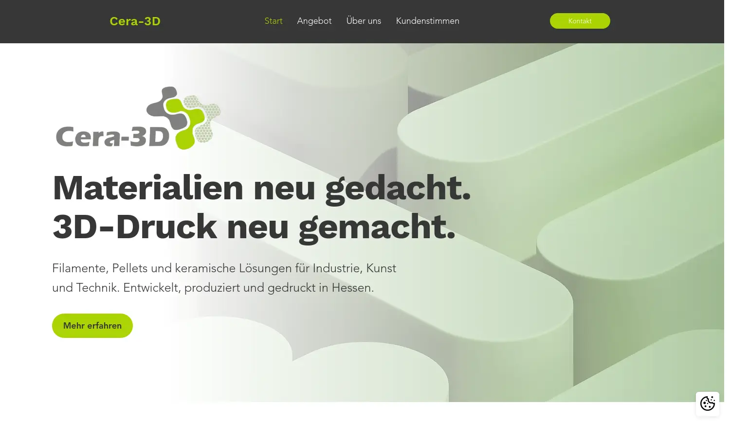 Website-Screenshot von Cera-3D