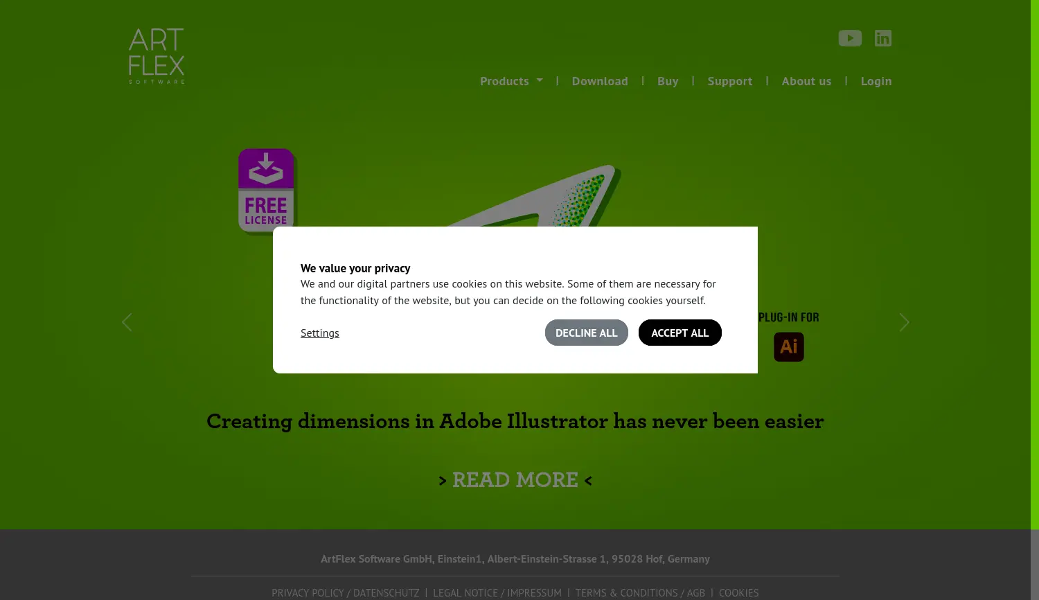 Website-Screenshot von ArtFlex