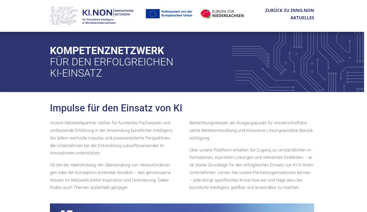 Website-Screenshot von KI.NON