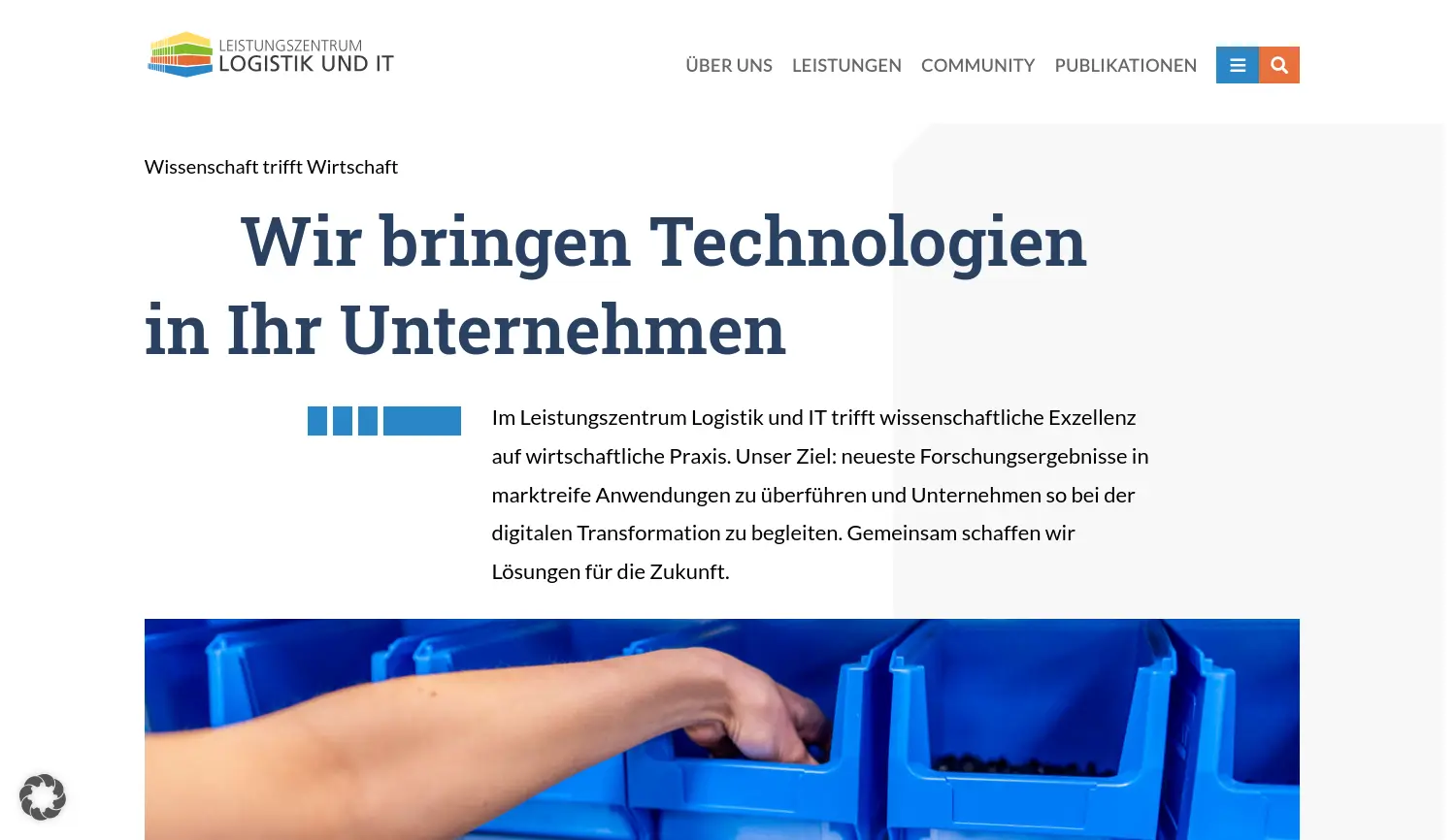 Website-Screenshot von Leistungszentrum Logistik und IT