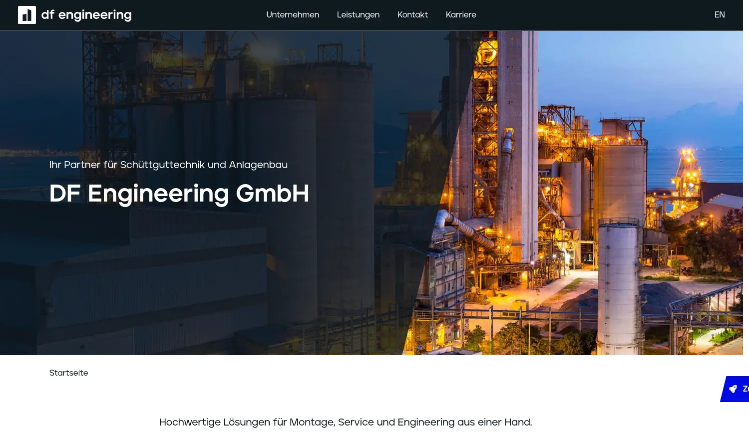 Website-Screenshot von DF Engineering