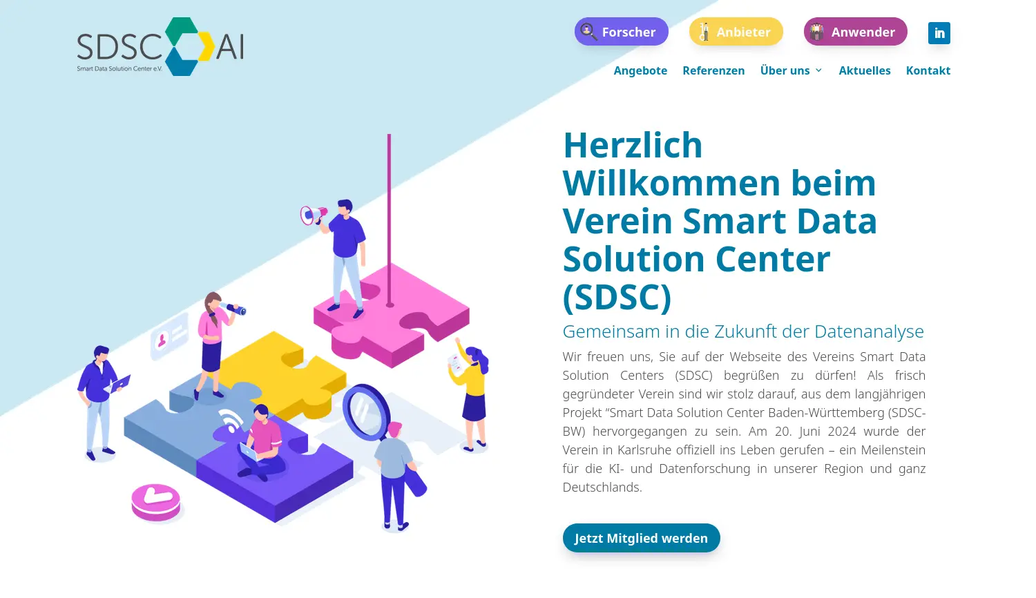 Website-Screenshot von SDSC