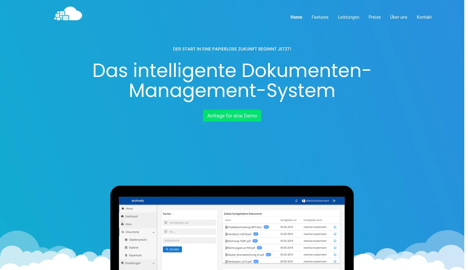 Website-Screenshot von Archivefy