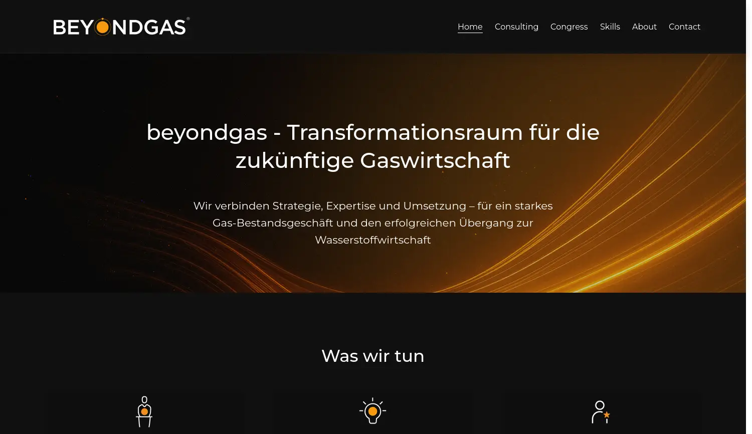 Website-Screenshot von Beyondgas