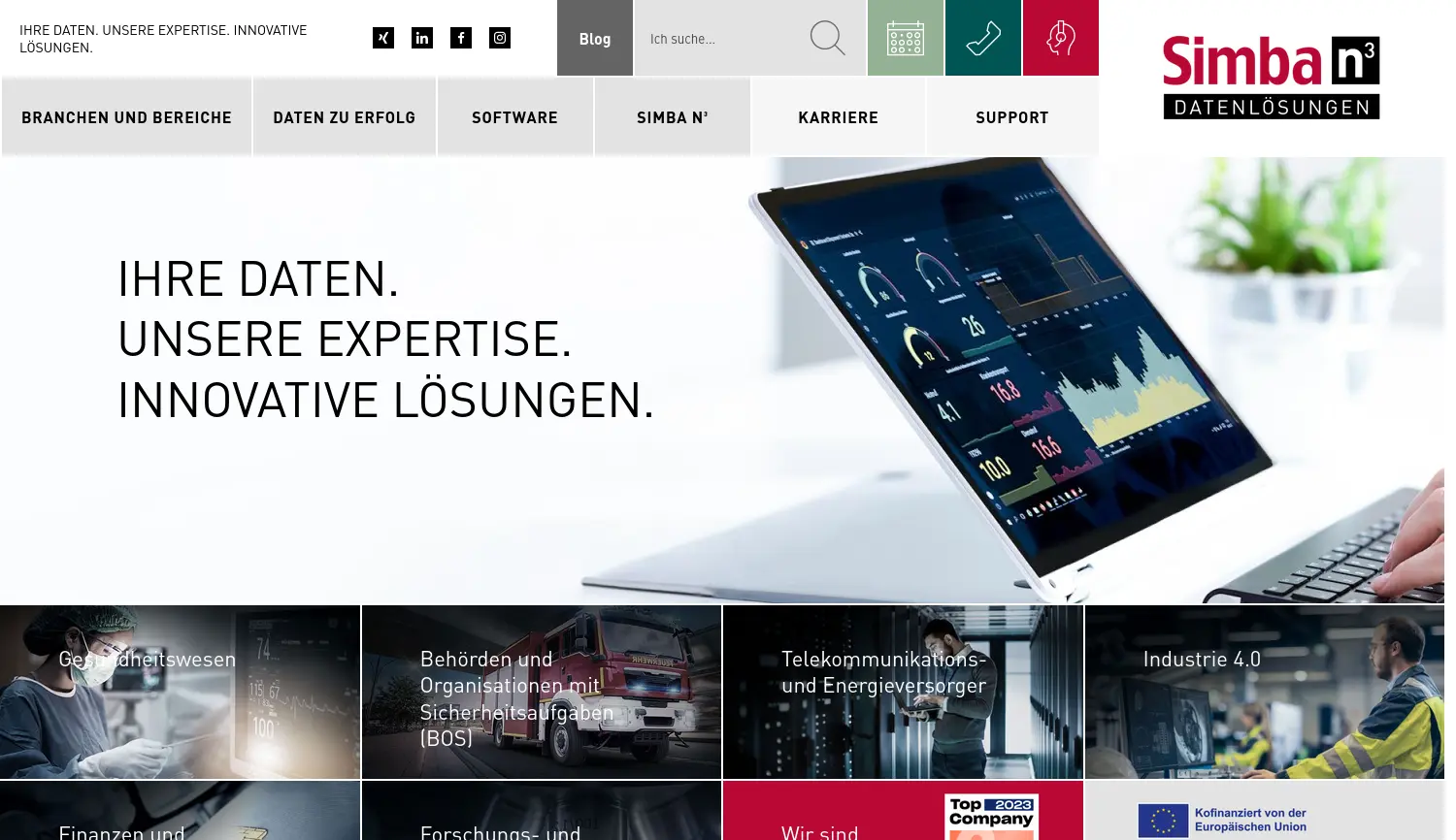 Website-Screenshot von Simba n³