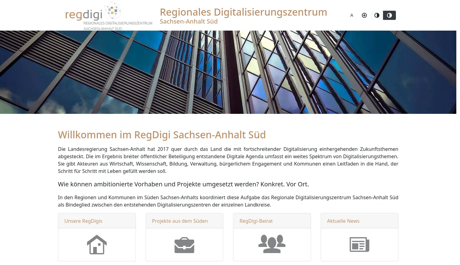 Website-Screenshot von Regionales Digitalisierungszentrum