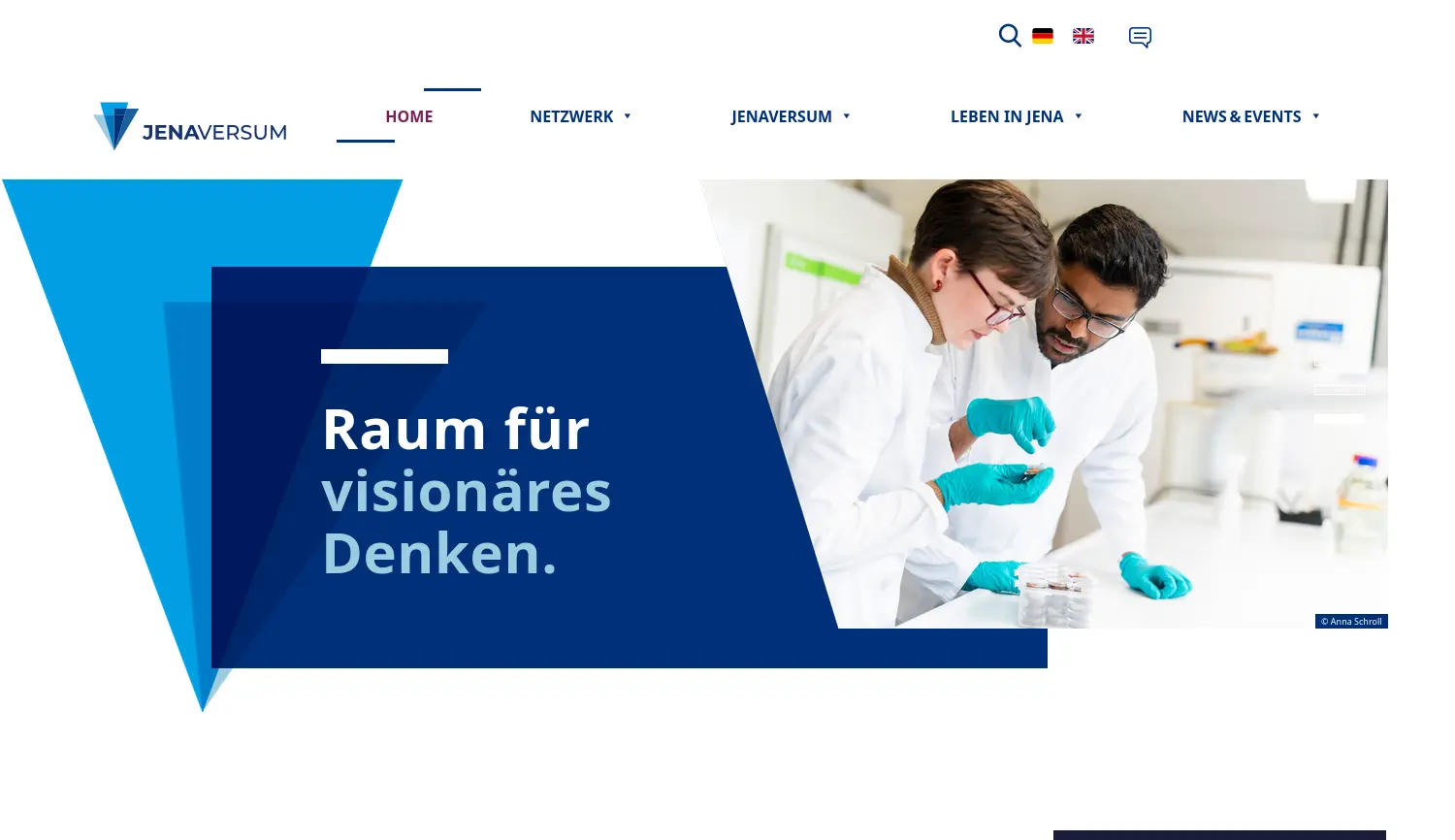 Website-Screenshot von JenaVersum