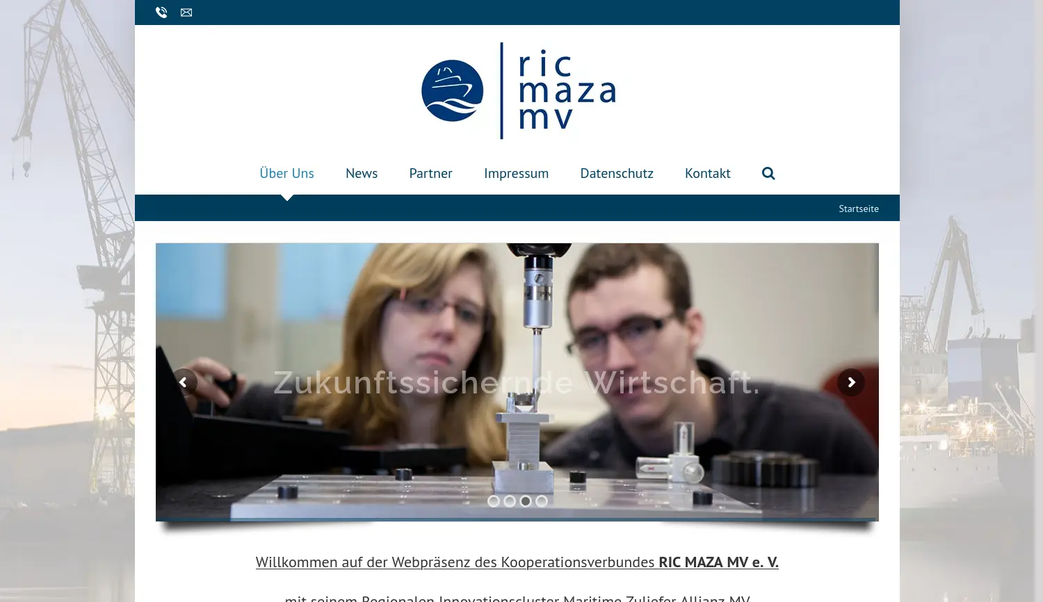 Website-Screenshot von Ric Maza MV