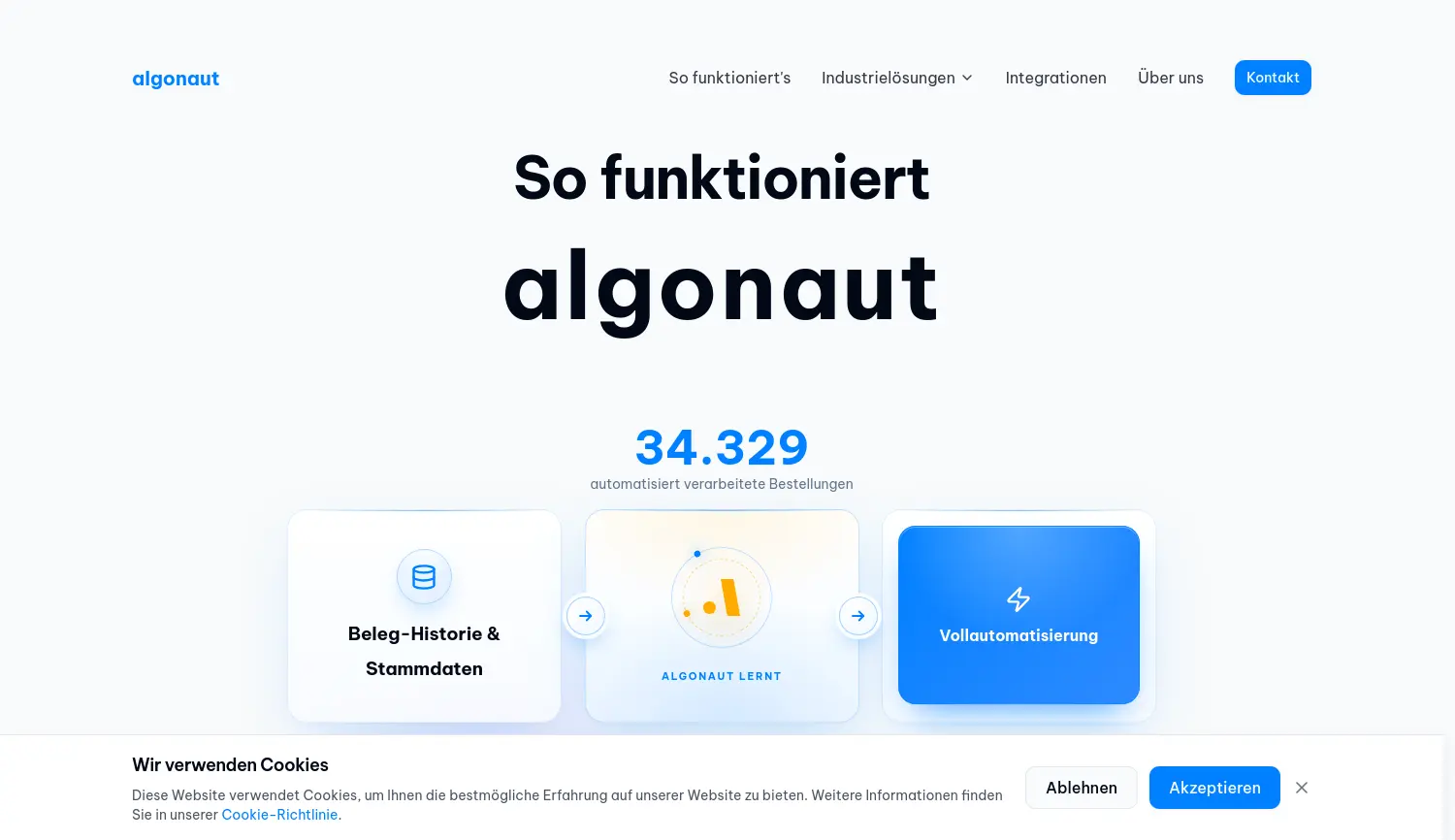 Website-Screenshot von algonaut