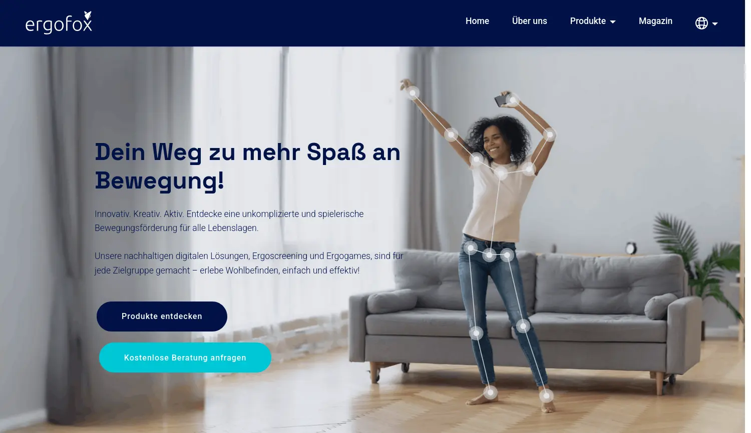 Website-Screenshot von ergofox